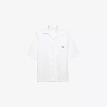 Рубашка Prada с треугольной табличкой, белый