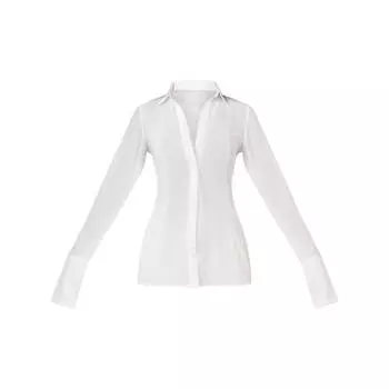 Рубашка PrettyLittleThing Chiffon Fitted, белый