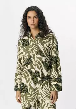 Рубашка PRINT Object, оливковый