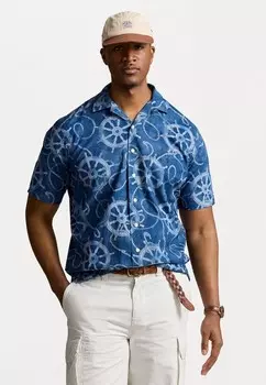 Рубашка PRINTED COTTON LINEN CAMP SHIRT Ralph Lauren, темно-синий