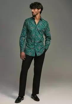 Рубашка PRINTED LONG SLEEVE SINGLE CUFF Next, синий