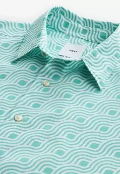 Рубашка PRINTED SHORT SLEEVE, REGULAR FIT Next, бирюзовый