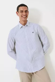 Рубашка приталенного кроя Dobby Ticking Crew Clothing Crew Clothing Company, синий