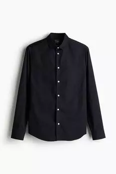 Рубашка приталенного кроя easy iron H&M, синий