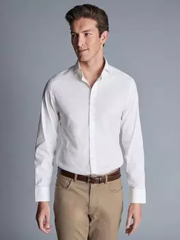 Рубашка приталенного кроя из эластичного твила Charles Tyrwhitt, белый