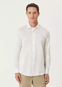 Рубашка приталенного кроя из эластичной ткани Supreme Beymen Club, белый
