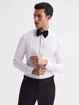 Рубашка приталенного кроя из хлопка Reiss Marcel, белая