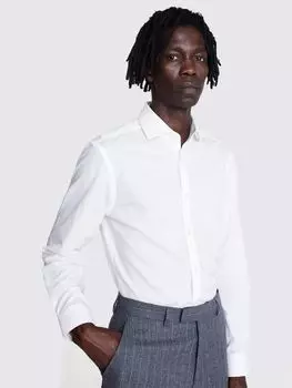 Рубашка приталенного кроя из хлопкового поплина Zero Iron Moss, белый