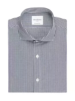 Рубашка приталенного кроя из хлопкового твила Alder & Green, цвет navy gingham