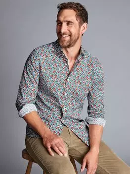 Рубашка приталенного кроя Liberty с цветочным принтом Charles Tyrwhitt, красный/мульти