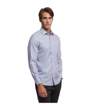 Рубашка приталенного кроя Milano не гладкая добби воротник Ainsley Brooks Brothers, синий