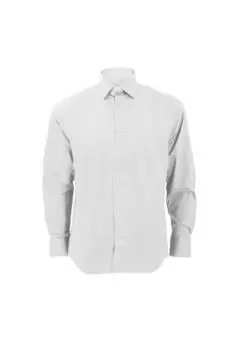Рубашка приталенного кроя с длинными рукавами и легким уходом Collection Russell, белый