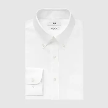Рубашка приталенного кроя с длинными рукавами Uniqlo, белый