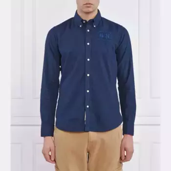 Рубашка приталенного кроя с добавлением белья La Martina, синий