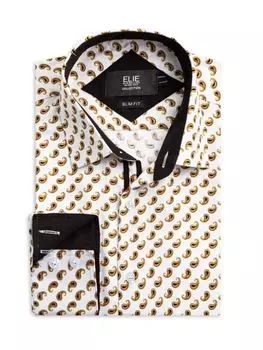 Рубашка приталенного кроя с принтом пейсли Elie Balleh, белый