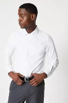 Рубашка приталенного кроя с узором «елочка» Burton, белый