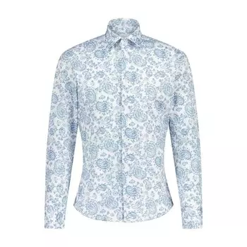 Рубашка приталенного кроя с узором пейсли Fakts, белый