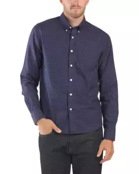 Рубашка приталенного кроя Salamino без морщин Untuckit, синий