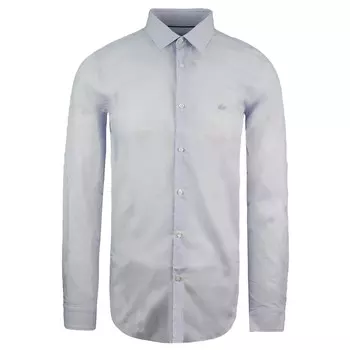 Рубашка приталенного кроя светлого цвета Lacoste, синий