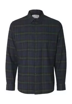 Рубашка приталенного кроя, воротник Кент, длинный рукав, мужская SELECTED, цвет Dark