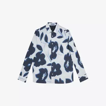 Рубашка прямого кроя Aversa с цветочным принтом Ted Baker, белый