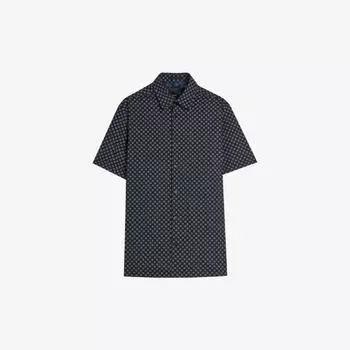 Рубашка прямого кроя Forter с геометричным принтом Ted Baker, темно-синий