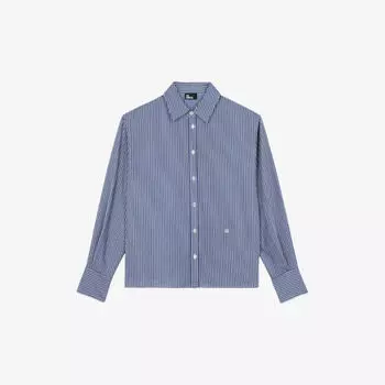 Рубашка прямого кроя из ткани в полоску The Kooples, белый