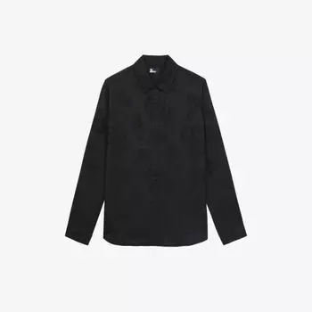 Рубашка прямого кроя из жаккардовой ткани с цветочным принтом The Kooples, черный