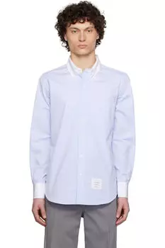 Рубашка прямого кроя с длинным рукавом, сине-белая, размер BD Thom Browne