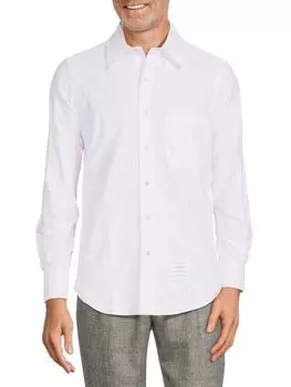 Рубашка прямого кроя с длинным рукавом Thom Browne, белый