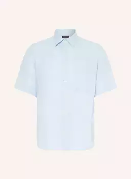 Рубашка прямого кроя с короткими рукавами из льна Marc O'Polo, синий