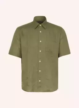 Рубашка прямого кроя с короткими рукавами из льна Marc O'Polo, зеленый