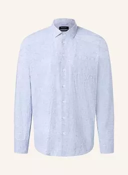Рубашка прямого кроя с льном Maerz Muenchen, голубой