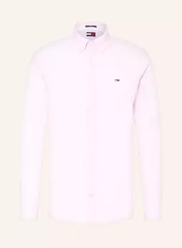 Рубашка прямого кроя с льном Tommy Jeans, розовый