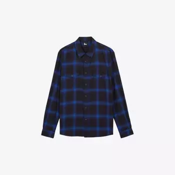 Рубашка прямого кроя в клетку с накладными карманами The Kooples, черный