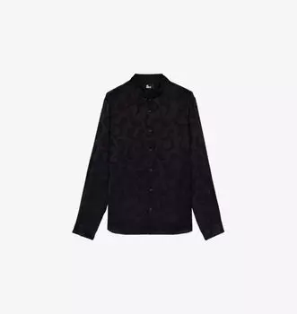 Рубашка прямого покроя из ткани с жаккардовым узором The Kooples, черный