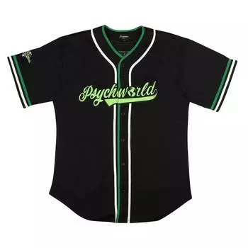 Рубашка Psychworld Baseball 'Black/Green', черный