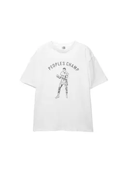 Рубашка Pull&Bear ALI PEOPLES CHAMP, белый