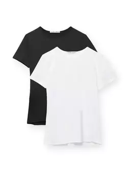 Рубашка Pull&Bear, черный/белый