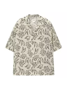 Рубашка Pull&Bear Comfort fit Button Up, светло-бежевый