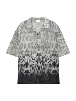 Рубашка Pull&Bear Comfort fit Button Up, черный