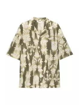 Рубашка Pull&Bear Comfort fit Button Up, оливковый/темно-зеленый
