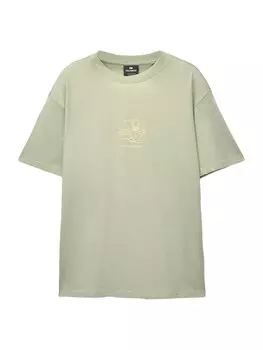 Рубашка Pull&Bear, цвет Khaki/Pastel green