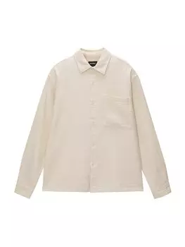 Рубашка Pull&Bear Regular fit Button Up, бежевый