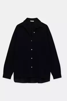 Рубашка Pull&Bear Rustic Oversized, черный