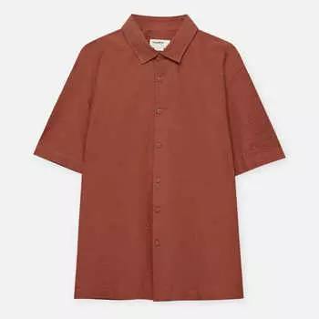 Рубашка Pull&Bear с коротким рукавом, красный