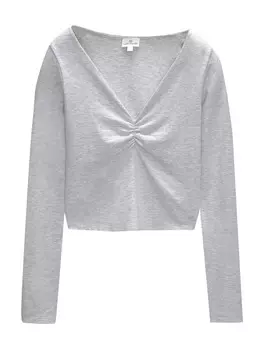 Рубашка Pull&Bear, светло-серый