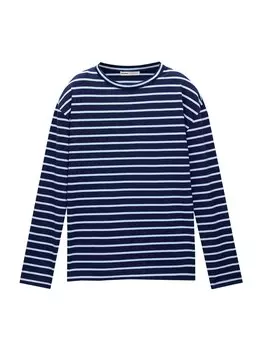 Рубашка Pull&Bear, темно-синий/светло-синий