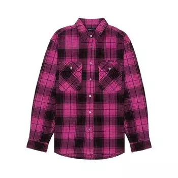 Рубашка PURPLE BRAND Plaid Flannel Long-Sleeve Shirt Pink, розовый