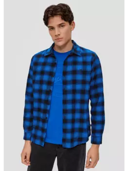 Рубашка QS, цвет blau/schwarz